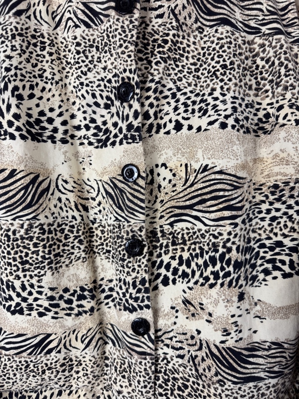 Vintage Lifestyle Woman Cotton Animal Print Jacket Mixed Safari 1X - Picture 3 of 4